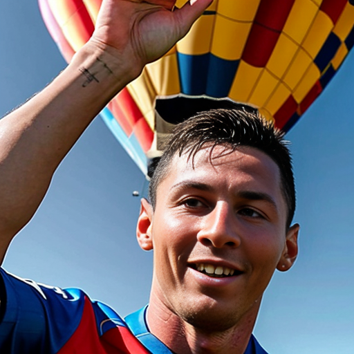 messi with ronaldo in hot air balloon together
