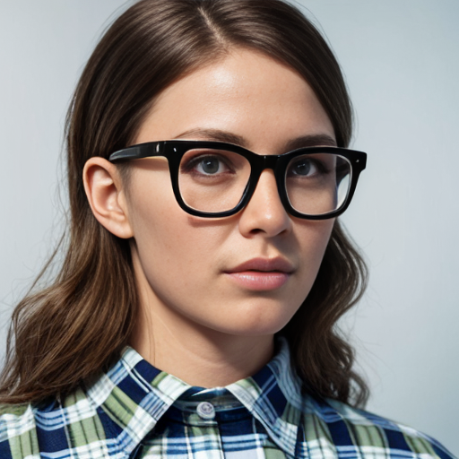 Green and blue plaid glasses
