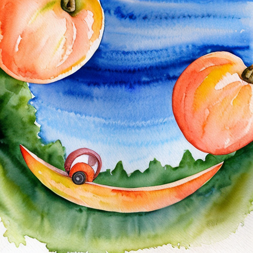 Giant peach rolling down hill 