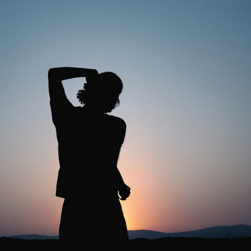 image of a person pointing at their back with 2 hands silhouette