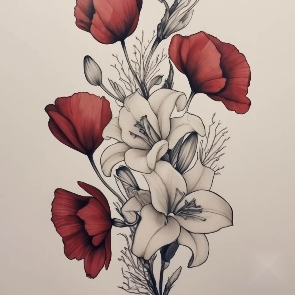 august birth flower tattoo