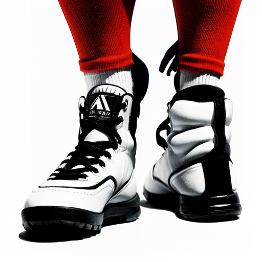 Editorial illustration in the style of official Unmatched board game card art, dynamic comic book style, rough pencil sketch texture, limited muted color palette with bold red accents only on the boxing boots, intense halftone shading -- A stylized low-angle shot focused entirely on the legs and feet of Muhammad Ali performing his iconic Ali Shuffle, one solid fully detailed pair of legs planted on the left wearing bright red boxing boots with white laces, knees slightly bent, feet dancing on the toes, and to the right a second semi-transparent ghostly afterimage pair of the same legs in faded red boots blurring and merging into the solid pair, multiple faint motion streaks connecting the two sets of legs showing the rapid back-and-forth shuffling movement, the ghost legs mid-step blurring rightward into the solid legs on the left, boxing ring canvas floor texture below with subtle scuff marks, white background above, cel-shaded ink drawing, graphic novel cover feel, impossible footwork speed frozen in time --ar 2:3 --stylize 250 --niji 6