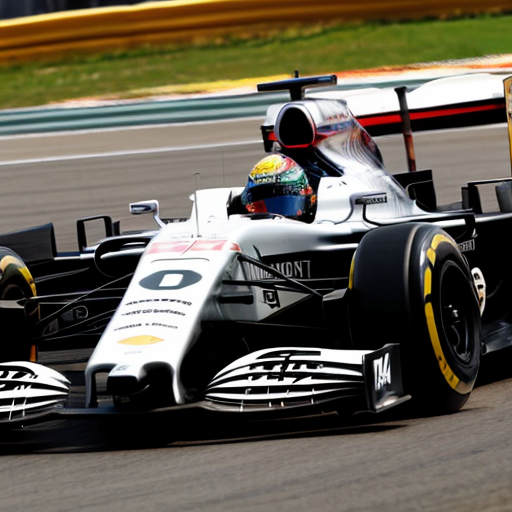 a monkey driving a f1 car
