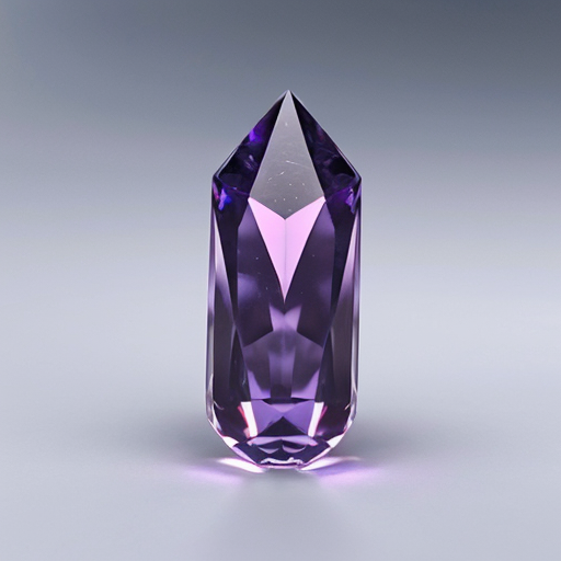 Concept art for a 3 legged creature made of 4 diamond like shapes purple crystal