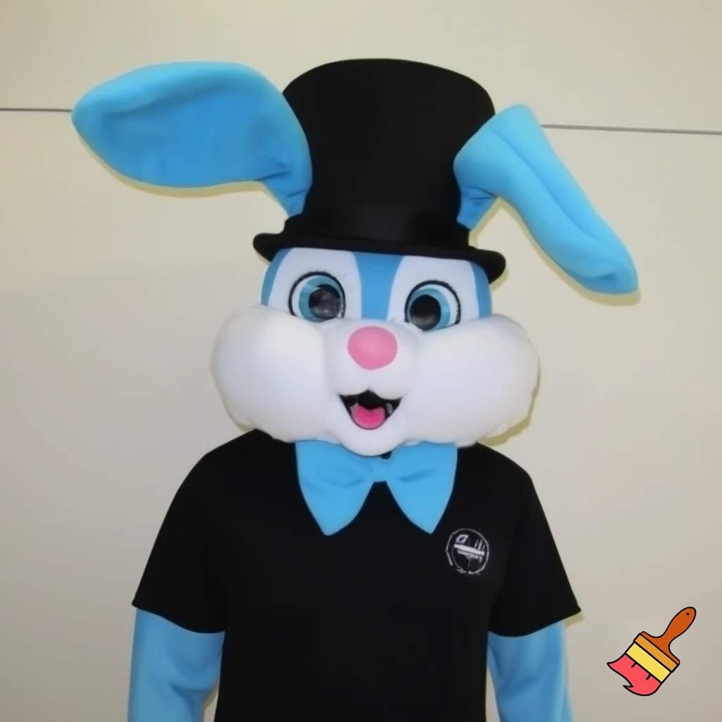 Easter bunny mascot costume shopping Centre top hat
