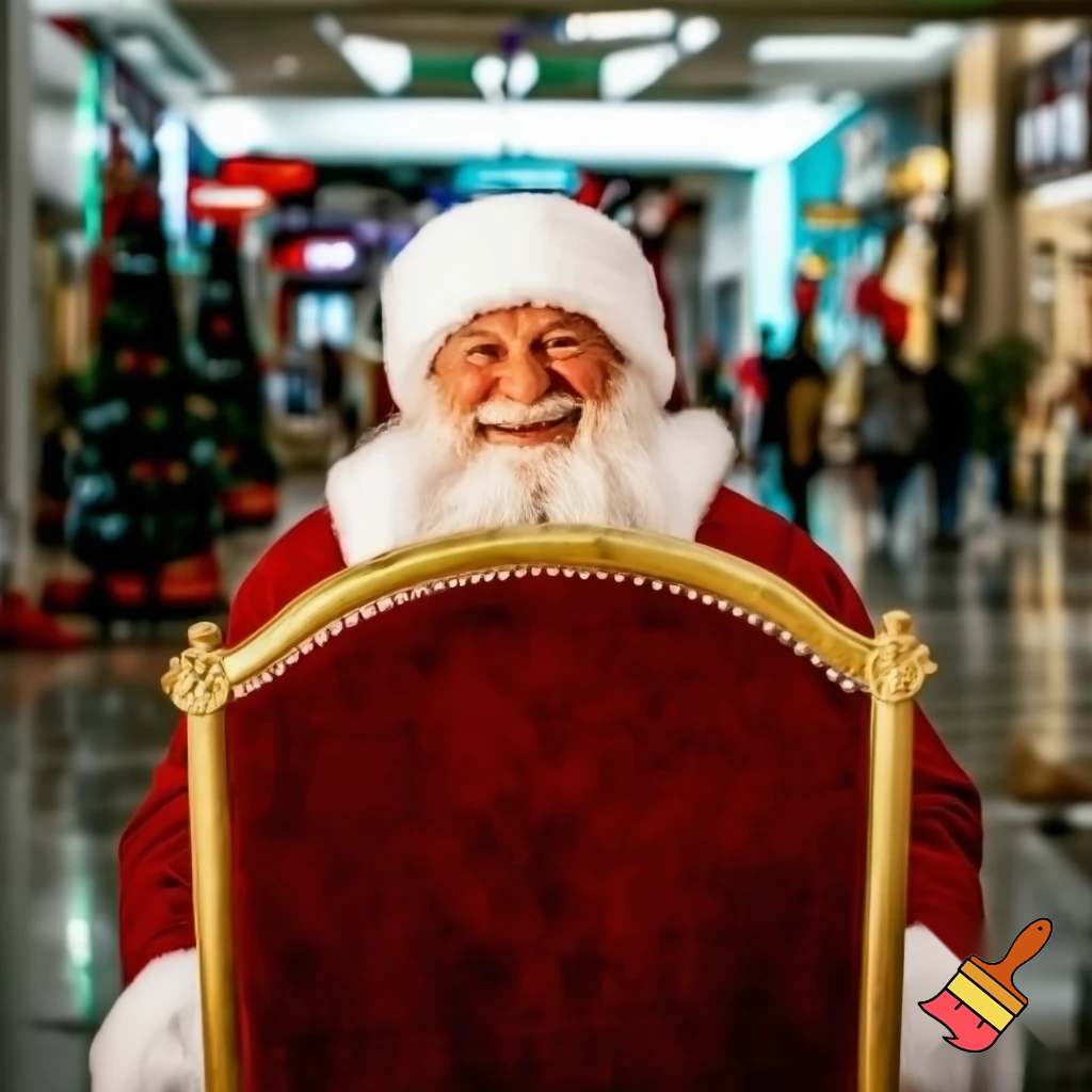 Santa Claus shopping mall Santa Claus chair at the shopping centre photo Santa Claus photo