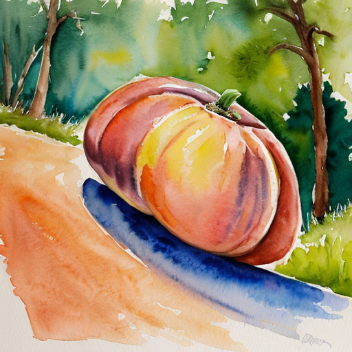 Giant peach rolling down hill 