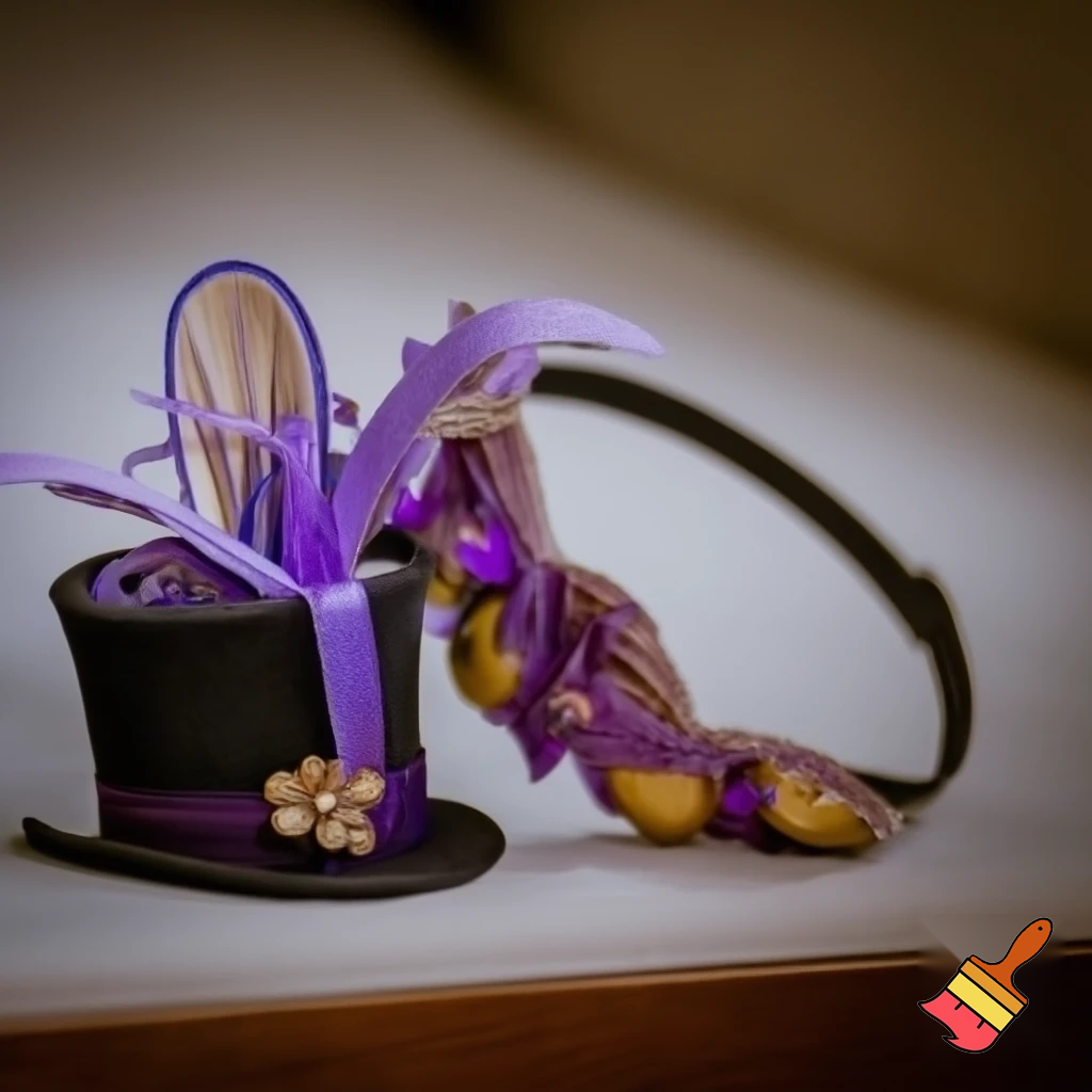 Easter bunny top hat, Easter balcony headband, purple and gold headband top hat