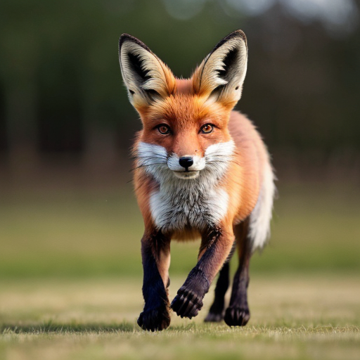 detailed realistic photo of a fox chasing a bunny