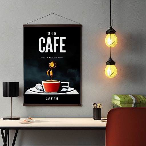 a poster for a wall on a cafe
