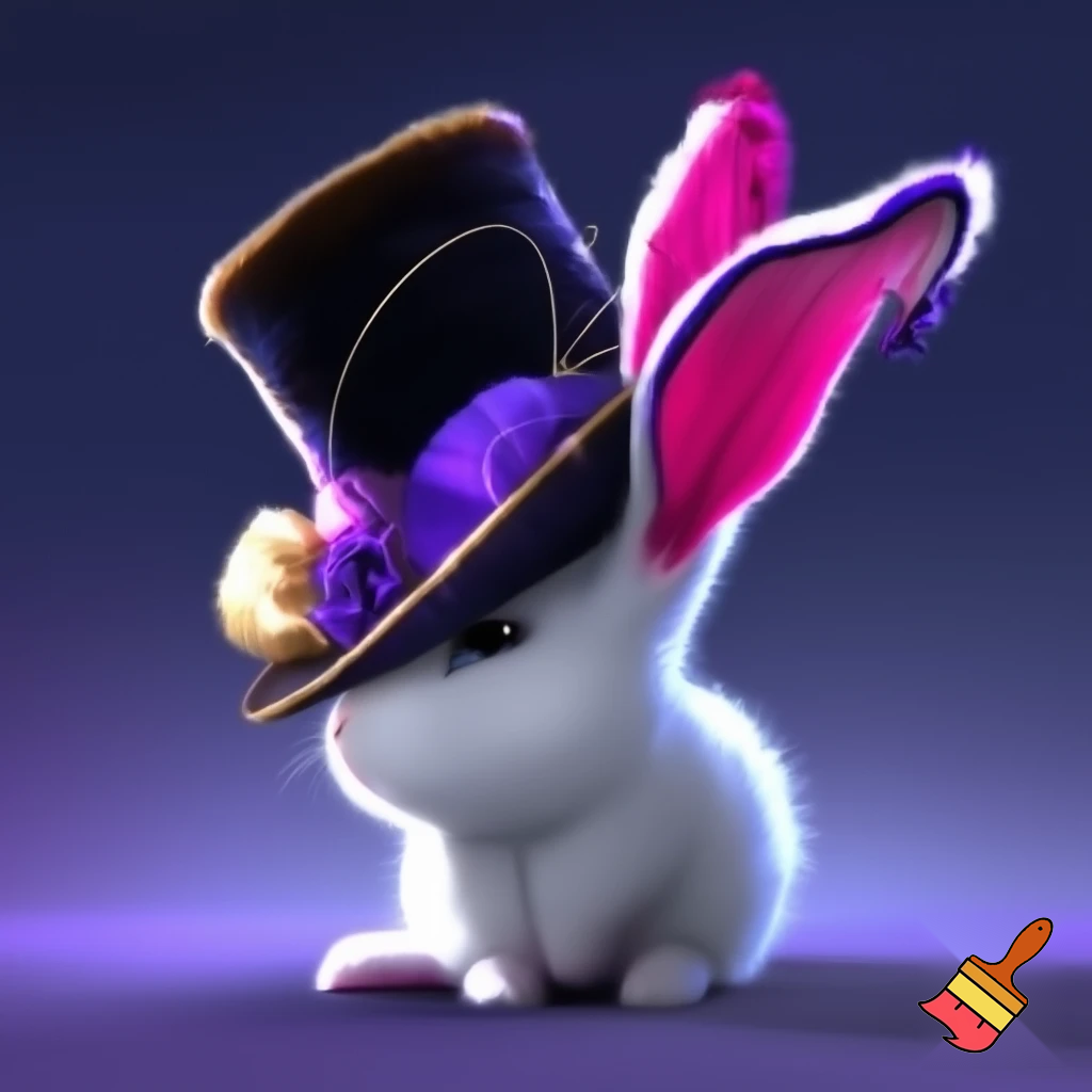 Old top hat velvet dark black golden purple white and purple bunny ears and velvet pink and purple top hat velvet purple and white