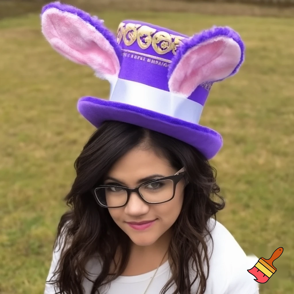 Purple and white top hat Easter bunny headband top hat purple and gold