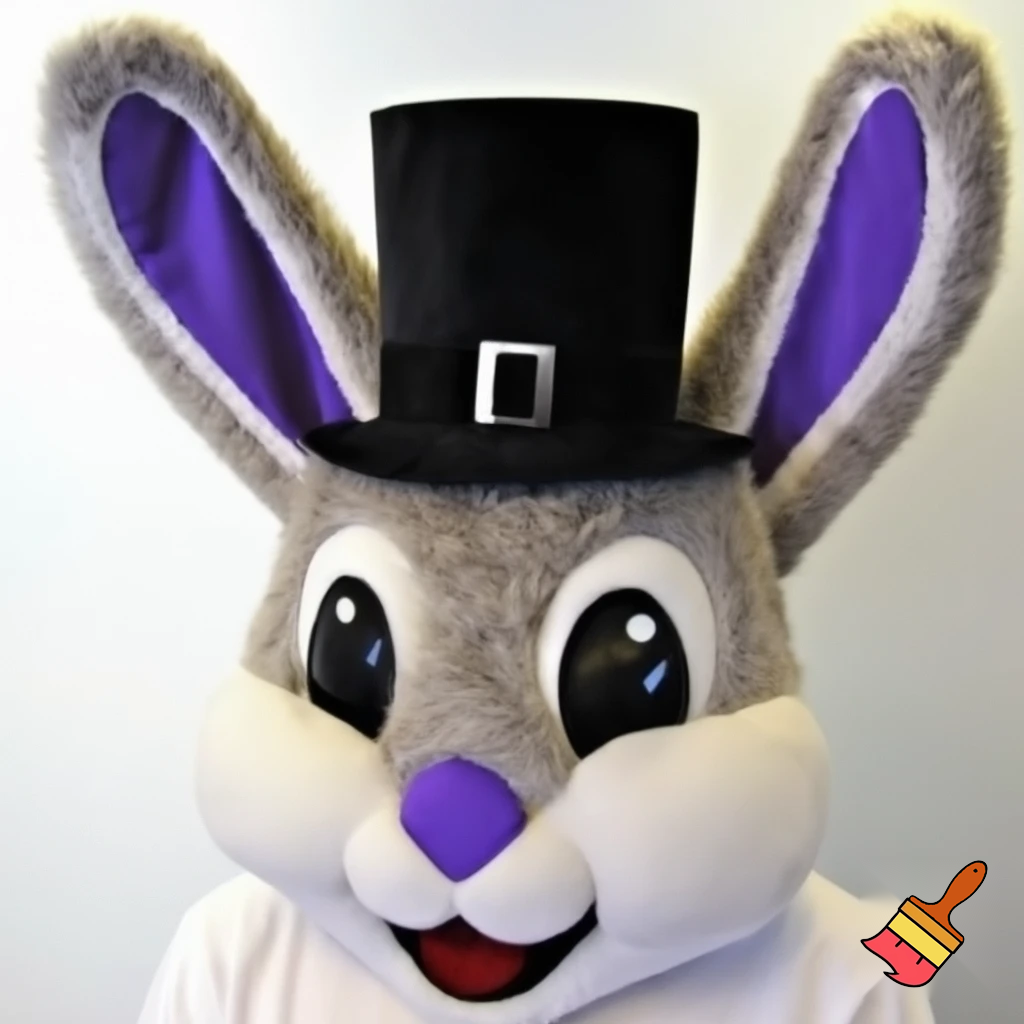 Easter bunny mascot top hat costume
