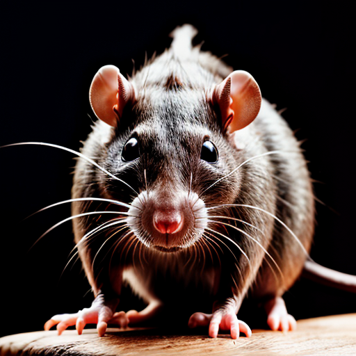 evil rat with red eyes in suit