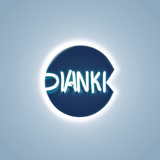 Futuristic blue background inspired by Facebook style, glowing blue gradients, modern digital design, clean tech look. The word "danke" written in the center in white glowing futuristic font, minimalist, high quality