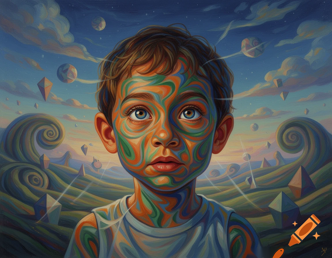 abstract distorted kid