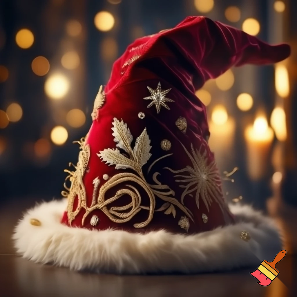 Christmas wizard hat red