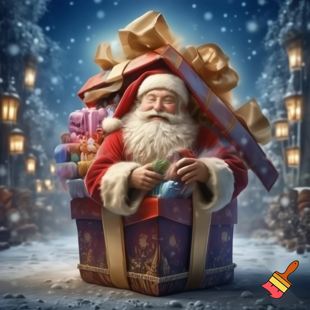 Big huge presents big huge presents for Boxing Day big shoot Santa Claus is in the Magic box Santa Claus