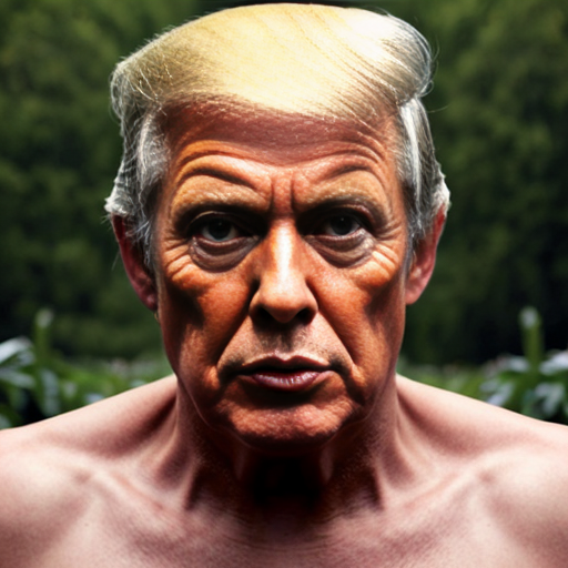 Donald Trump as a reptilian hybrid harvesting humans