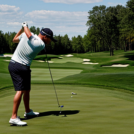 picture of a dinosaur playing golf
