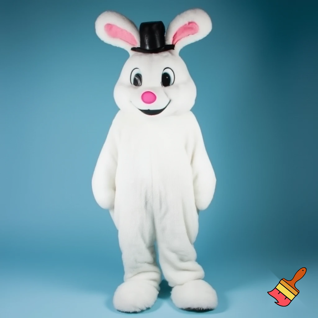 Easter bunny mascot costume top hat