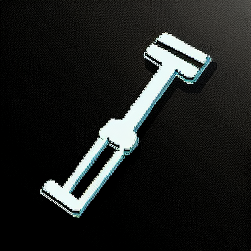 pixel art icon of a big wrench on dark background