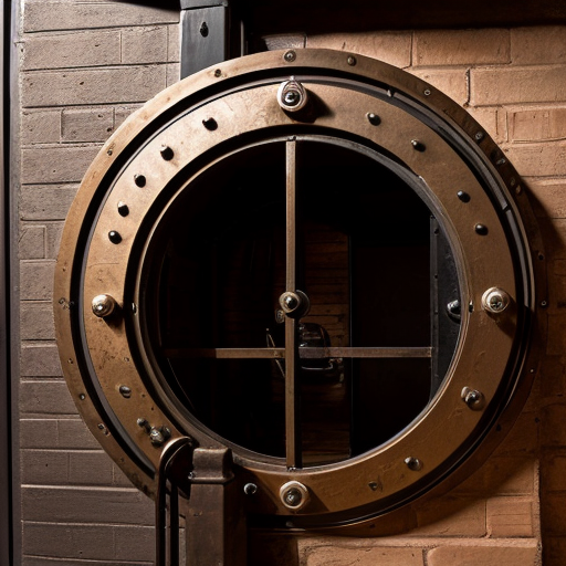  On the outside, the cabin is made of bricks and has a row of smokestacks on the top, making it look like a miniature factory. The door is bronze, thick, and circular, like a vault door, and opens with lots of steam and gears clunking.