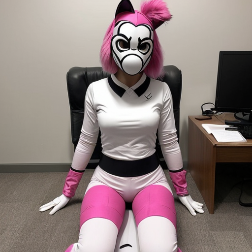 A 21-year-old female student was caught by female animatronics from FNAF 2, and they put a classic original toy foxy female animatronic suit (a beautiful, muted, white and pink fox) inside, parallel to the suit, hands in hands, etc. What will the girl's behavior be when he sees that she is in a suit and through the suit's mask yea there is blood on the floor, that when she moves her legs or arms while sitting against the wall, she is in incredible pain, and that she is bleeding almost all over her body.