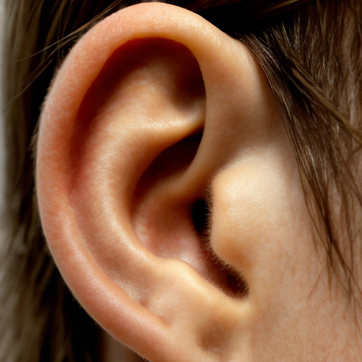 Cool 90s aesthetic grainy very close up very zoomed in photo of a 12 year old very tan blonde boy’s ear, whole ear is stretching into a the shape of a pair of boy lips