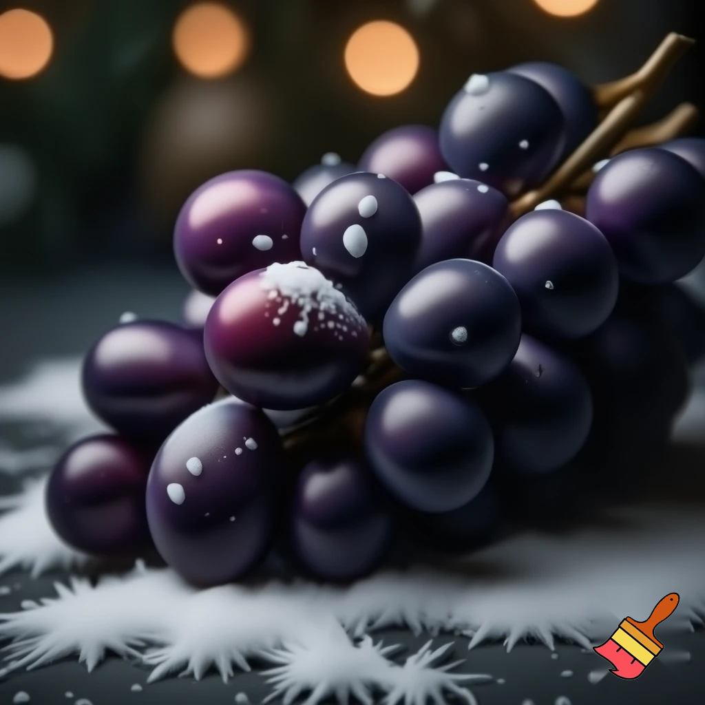 Christmas snow grapes