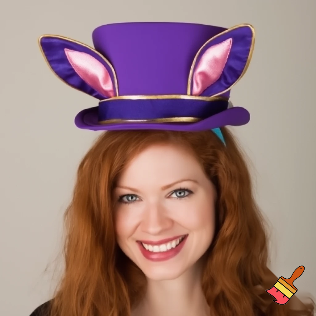 Easter bunny top hat, Easter balcony headband, purple and gold headband top hat