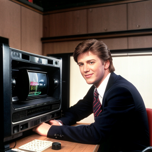 80s male broadcast vcr operatior