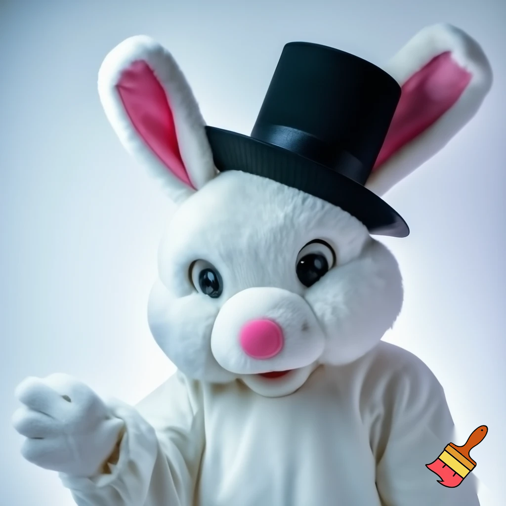  Easter bunny mascot costume magic top hat