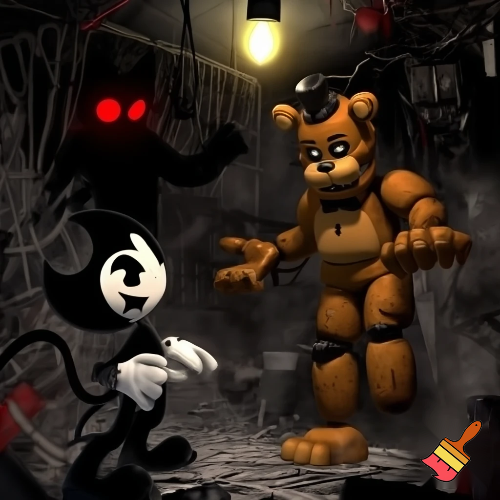 Freddy Fazbear, Bendy, and CatNap