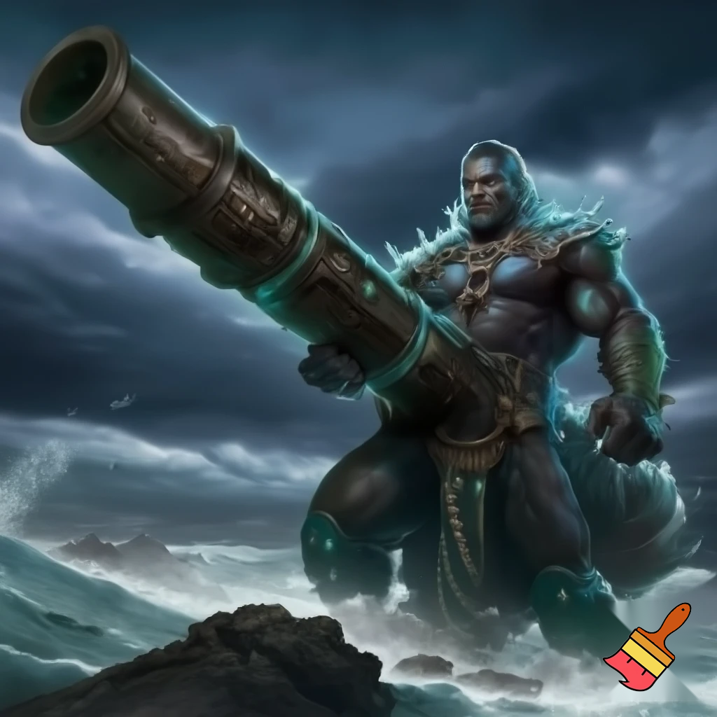 King shark prince nanaue using a heavy artillery 