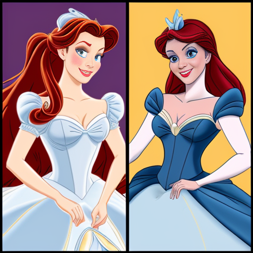 a mix with cinderella and ariel as 1 person