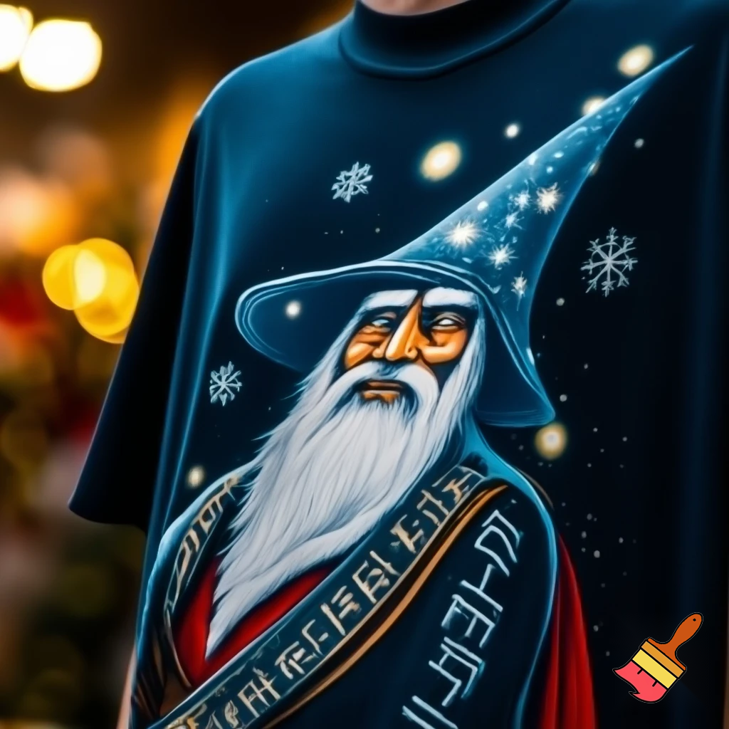 Christmas wizard hat a T-shirt magic T-shirt a big one