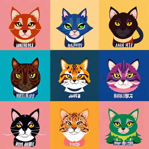 All animals with colours 
