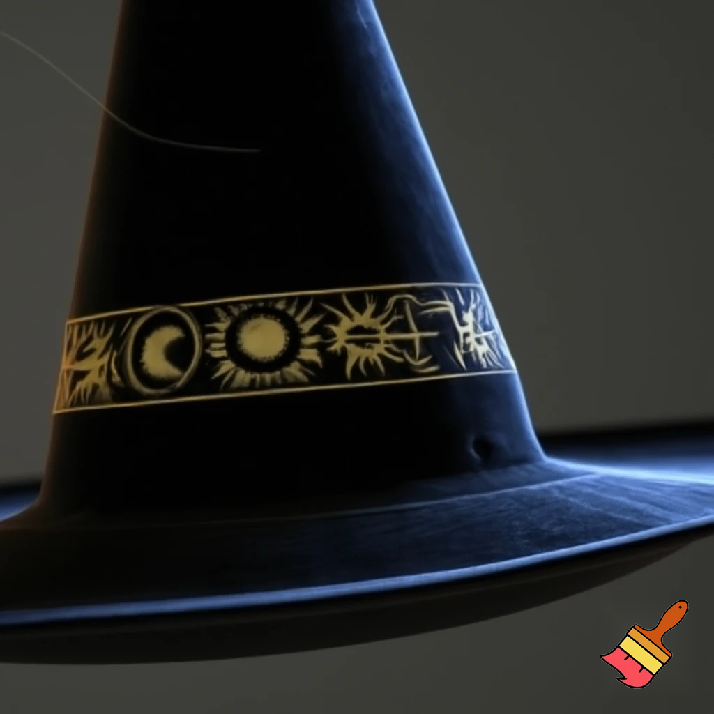 Black witches hat velvet purple and gold