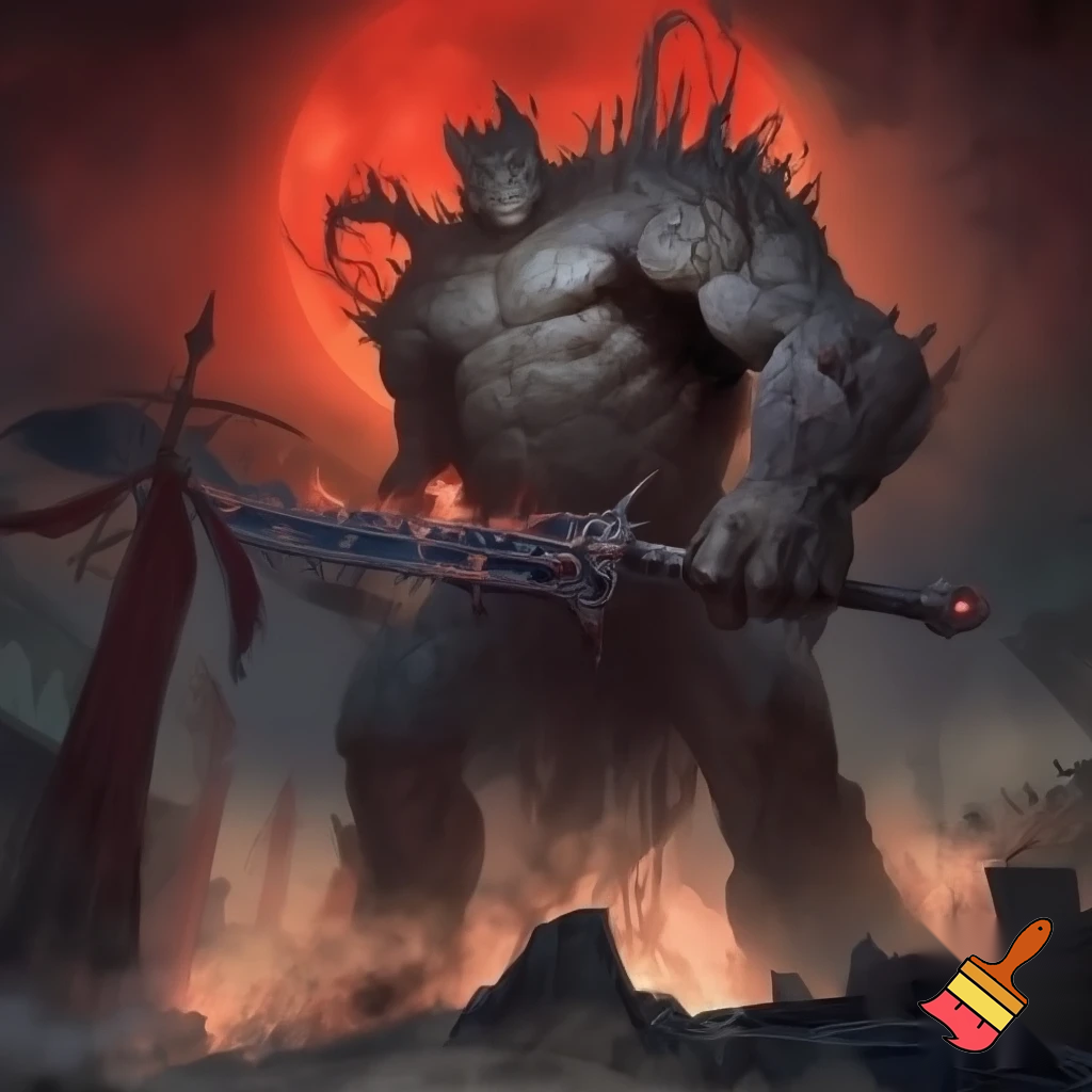 a monster with a sword