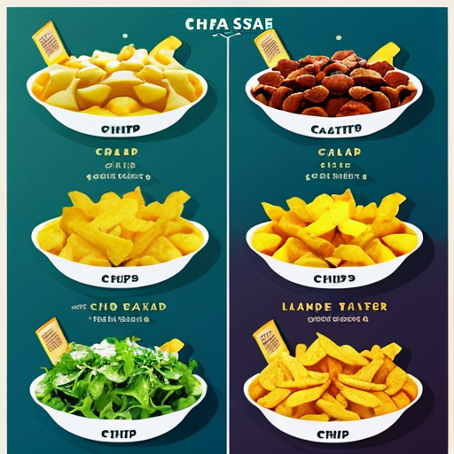 create a poster for food stall both are different food items  "chips-salad , lemonade" 