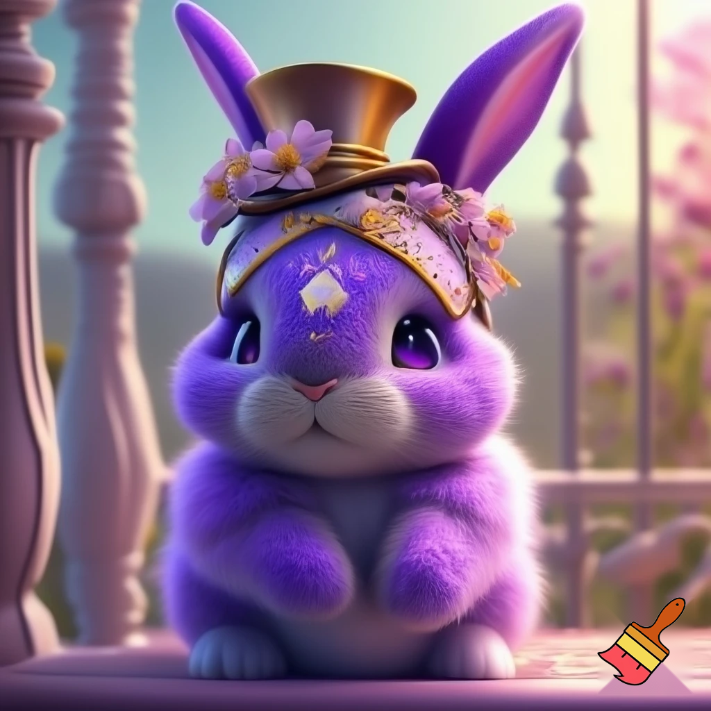 Easter bunny top hat, Easter balcony headband, purple and gold