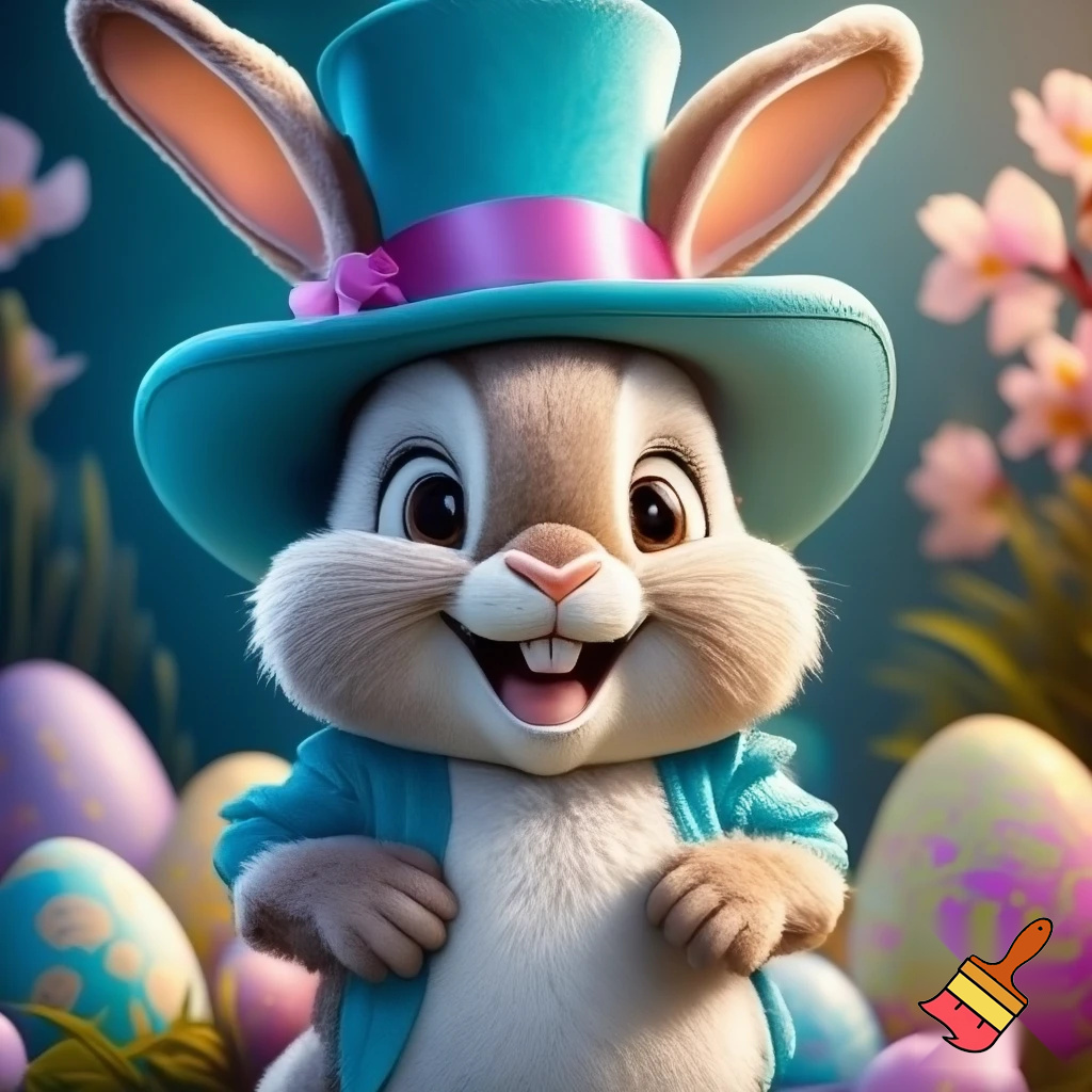 Easter bunny mascot from Disneyland costume top hat