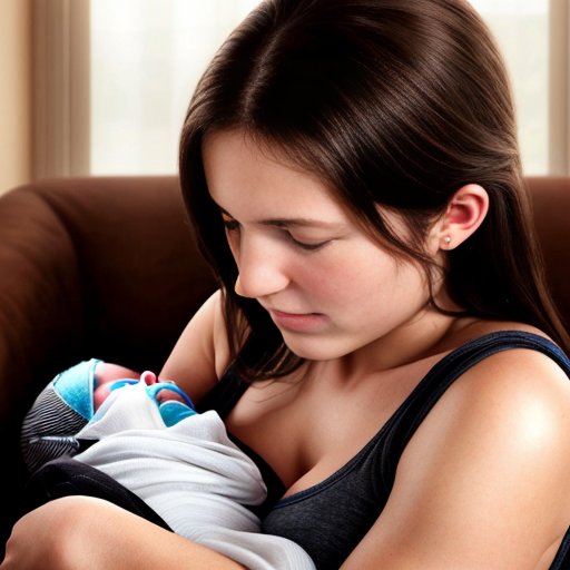 teenage girl breastfeeding her newborn baby