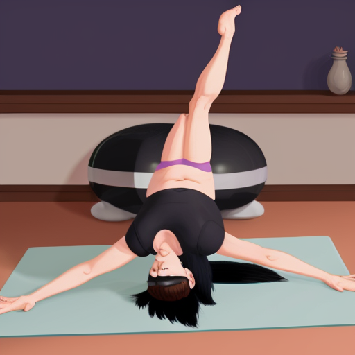 Draw a skunk girl doing a downward dog and her belly is filled with to the brim with gas that her belly is keeping her on that pose and it’s inflated that it’s touching the ground