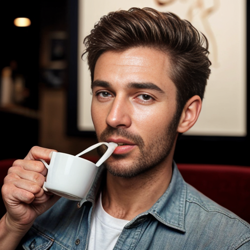 man drinking coffee
