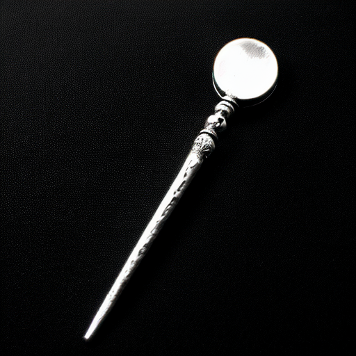 silver and white mystical wand on a solid black background