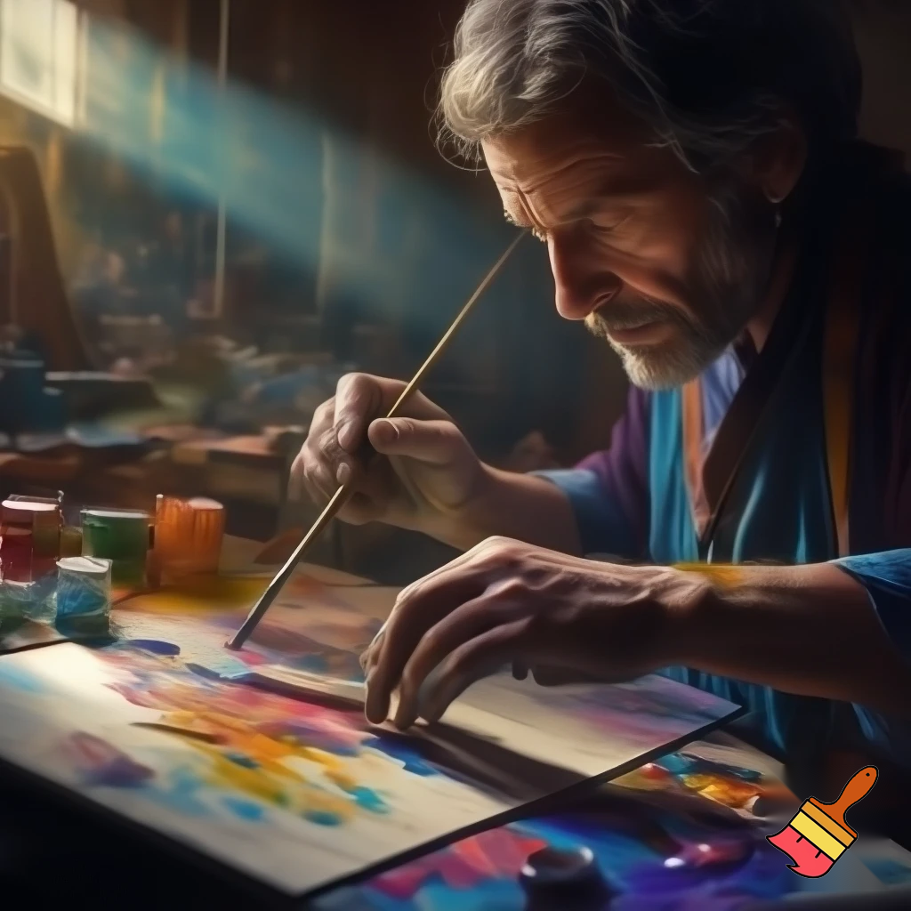 Draw artist image do painting 