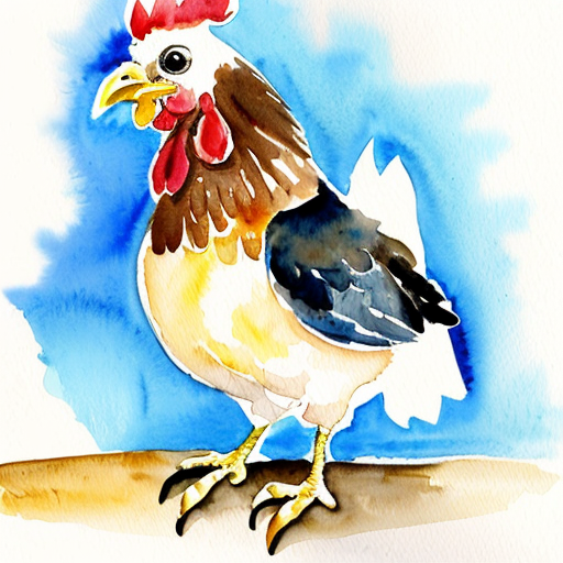 A cartoon chicken