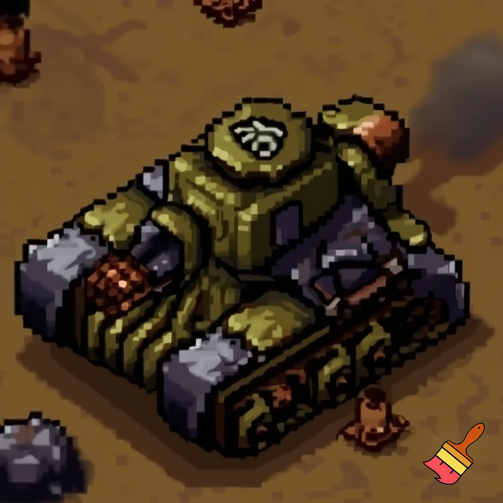 metal slug style tank pixel art
